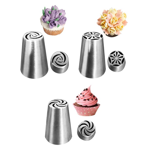 

3pcs Stainless Steel Pastry Nozzle, Silver
