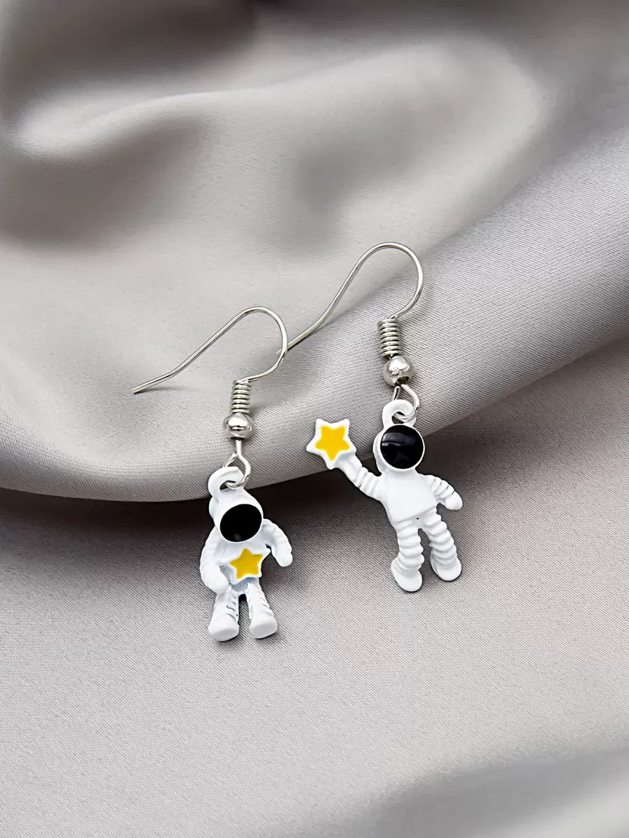 Hoa tai thả trang trí phi hành gia - trắng - Xem 1