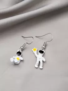 Hoa tai thả trang trí phi hành gia - trắng - Xem 2
