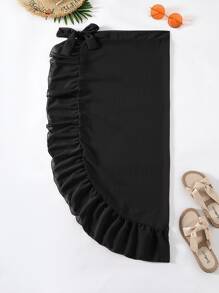 Áo che Nữ Xù màu trơn - màu đen - Xem 3