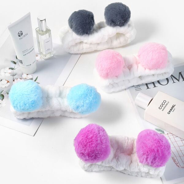 

1pc Random Color Bath Headband, Multicolor