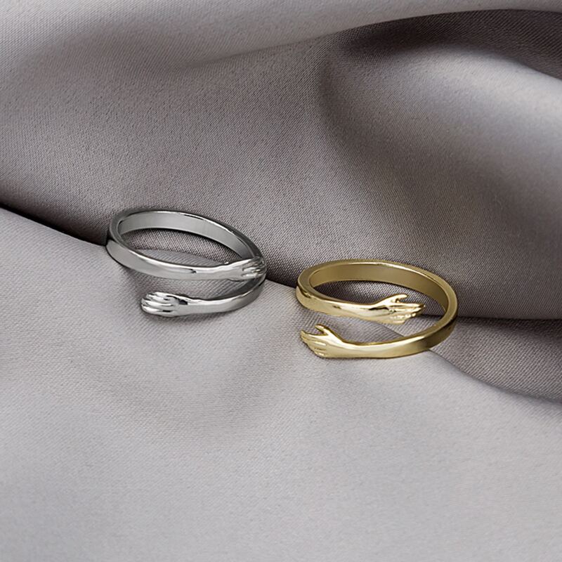 

2pcs Hand Design Cuff Ring, Multicolor