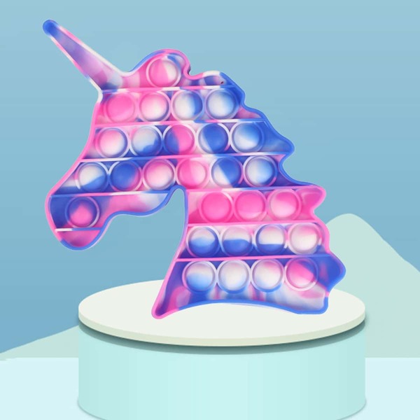 

Unicorn Shaped Push Pop Bubble, Multicolor