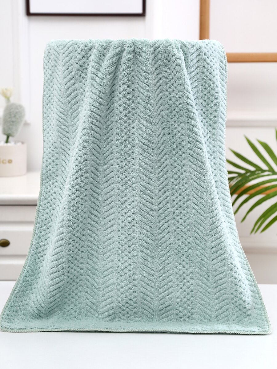 Jacquard Face Towel - Green - View 1