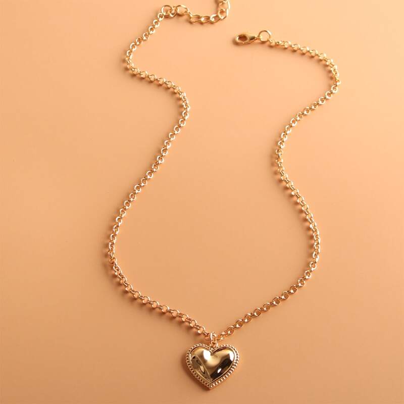 

Heart Pendant Chain Necklace, Gold