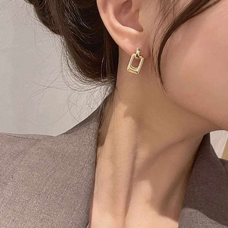 

Geo Decor Drop Earrings, Gold