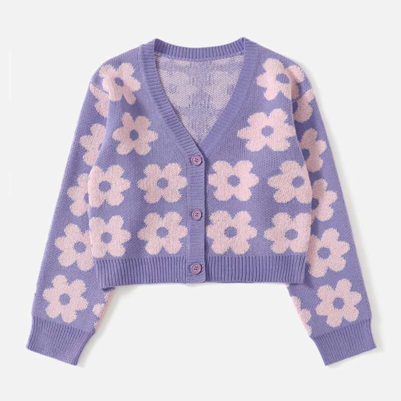 

Floral Pattern Button Front Cardigan, Multicolor