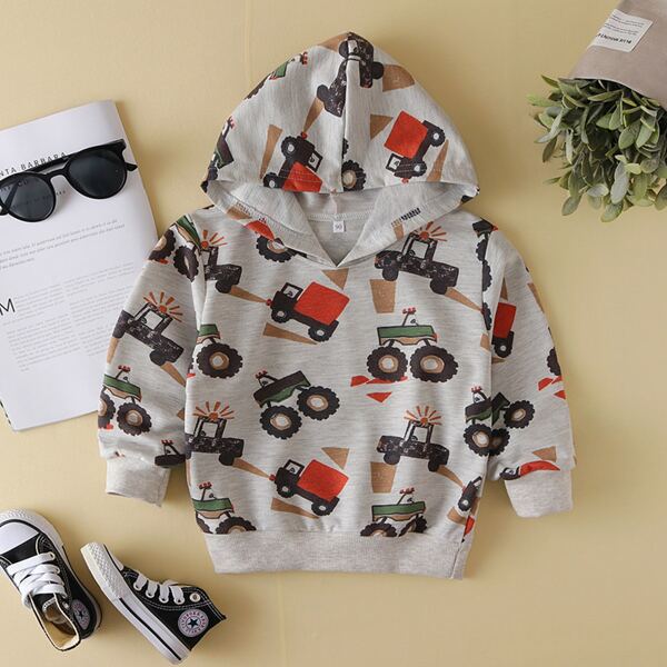 

Toddler Boys Car Print Hooded Sweatshirt, Multicolor