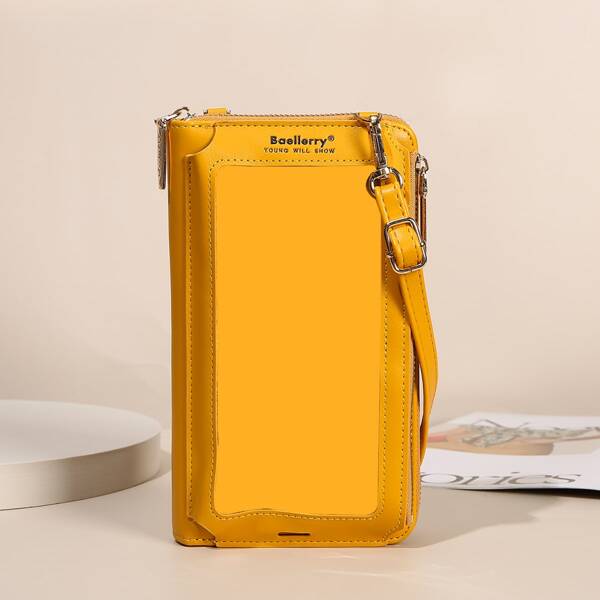 

Minimalist Double Pocket Square Bag, Yellow