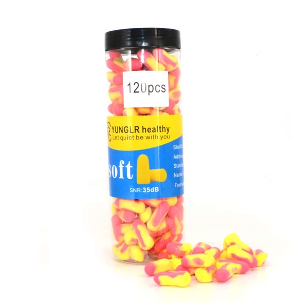 

120pcs Sound Proof Earplug, Multicolor