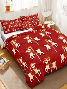 Set colcha sin relleno alce de Navidad - Multicolor - Ver 2