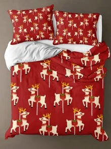 Set colcha sin relleno alce de Navidad - Multicolor - Ver 7