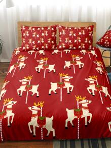 Set colcha sin relleno alce de Navidad - Multicolor - Ver 8