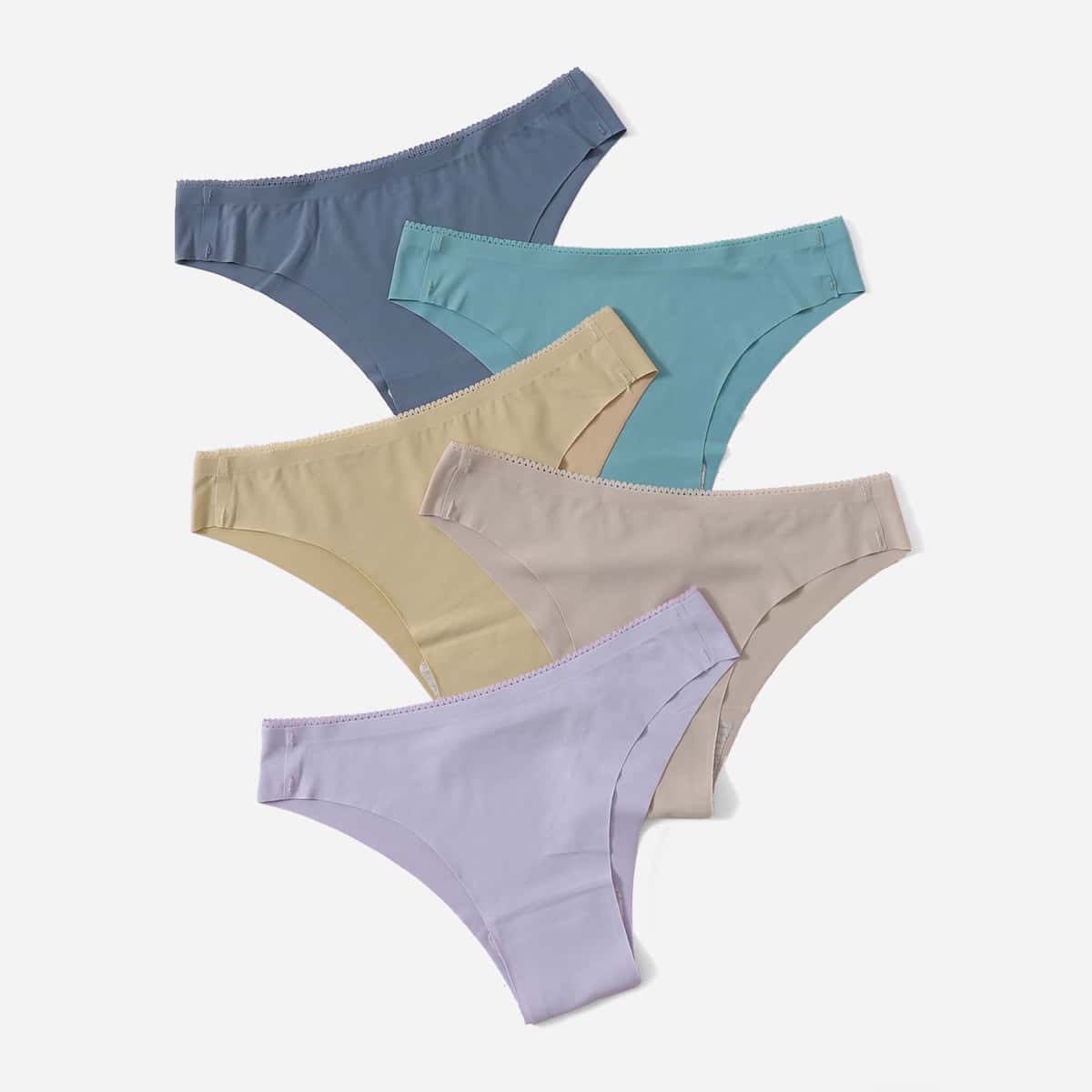 

5pack Solid No Show Panty Set, Multicolor