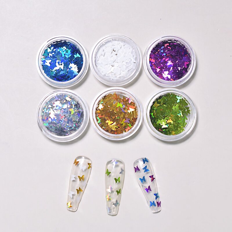 

6pcs Butterfly Nail Art Sticker, Multicolor