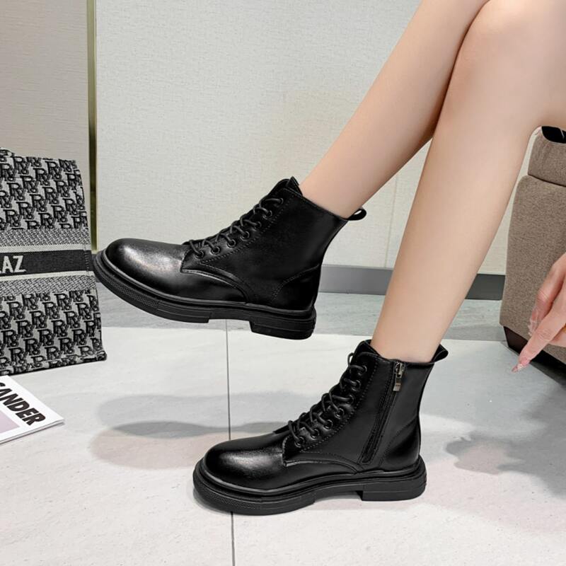 

Side Zip Combat Boots, Black