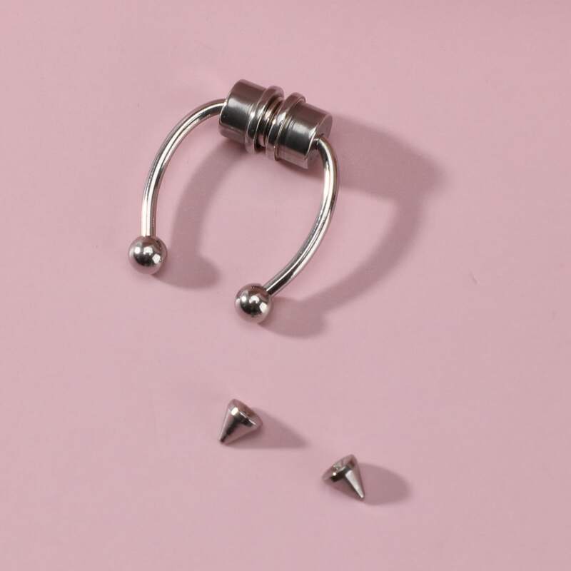 

1set Magnetic Nose Ring, Silver