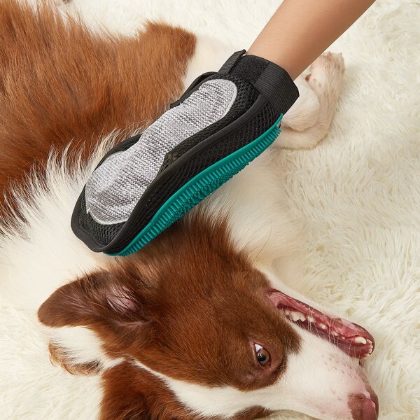 

1pc Color Block Pet Shower Gloves, Multicolor