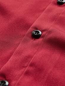 Manfinity Mode Men Solid Button Up Shirt - Burgundy - View 4