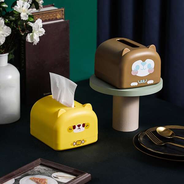 

1pc Random Cartoon Tissue Container, Multicolor