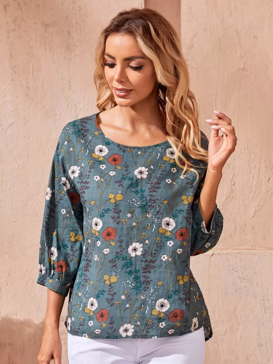 EMERY ROSE Áo trễ vai in hoa - Nhiều màu - Xem 1