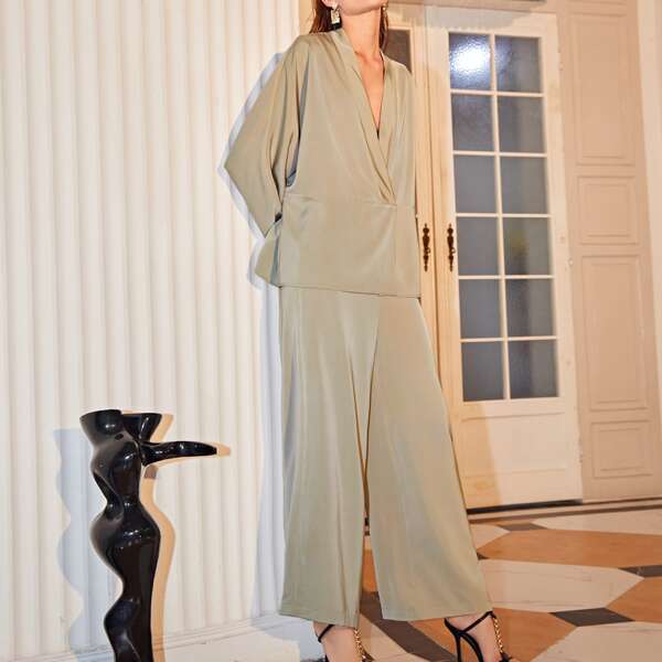 

RELAXED FIT TOP & PANTS SET, Mint green