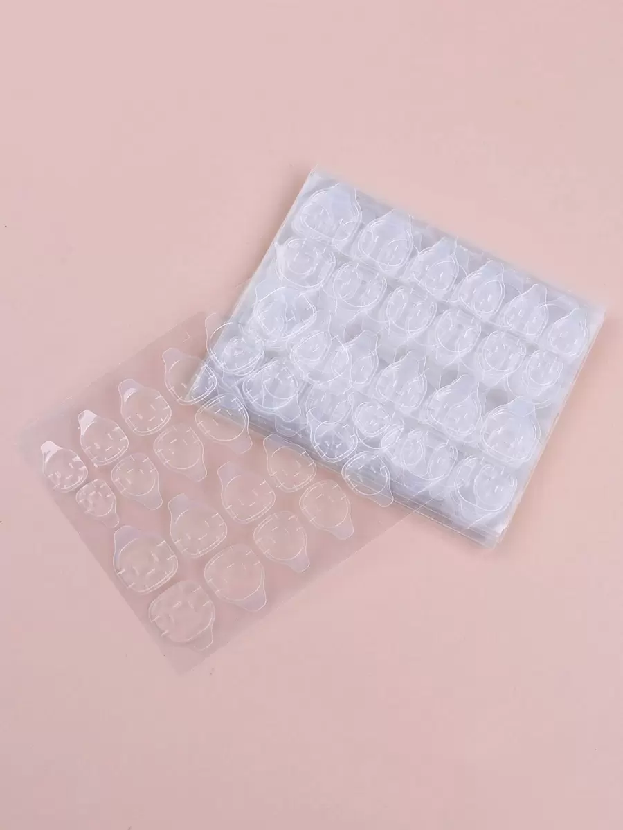 10pcs Transparent Jelly Nail Stickers With Double-Sided, Waterproof, Long-Lasting, High Adhesive Glue, Suitable For Use With Nail Polish Or Worn Alone,Nail Supplies,Nail Tools,Nail Art Tools,Back To School,Nails,Nail Tools For Press On Nails - Clear - View 1