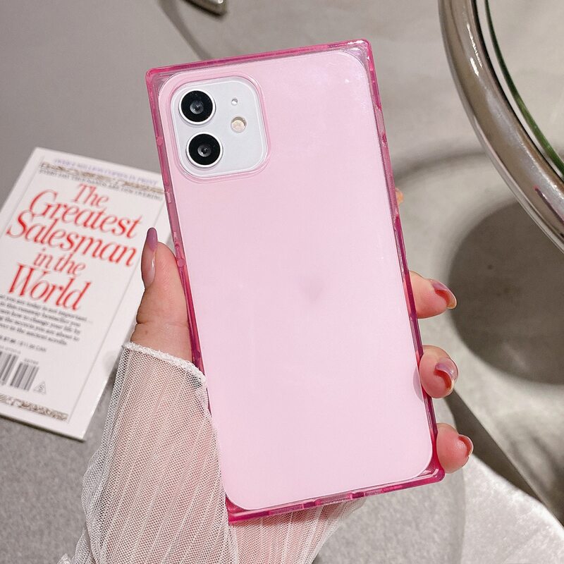 

Solid Square Phone Case, Pink