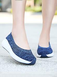 Minimalist Slip-On Sneakers - Blue - View 2
