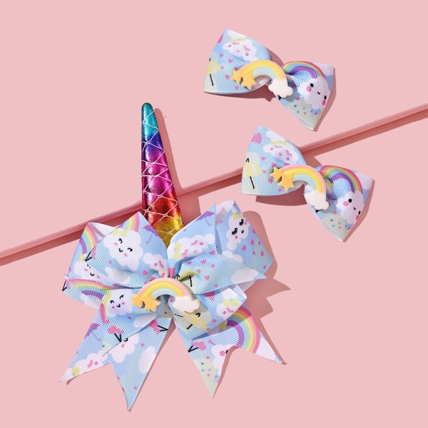 

3pcs Toddler Girls Bow Knot Hair Clip, Multicolor