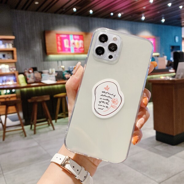 

Slogan Graphic Phone Case, Multicolor
