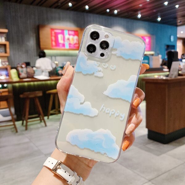 

Clouds Pattern Clear Phone Case
