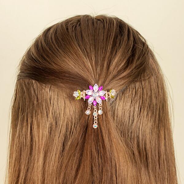 

Rhinestone Decor Hair Claw, Multicolor