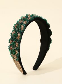 Băng đô trang trí hạt pha lê - màu xanh lá - Xem 1