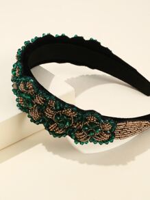 Băng đô trang trí hạt pha lê - màu xanh lá - Xem 3