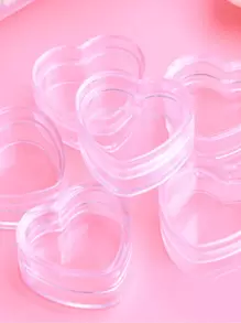 klimonla 6入組透明塑料空收納盒子心容器美甲水鑽釘珠寶石殼套 - 白色 - 查看 1