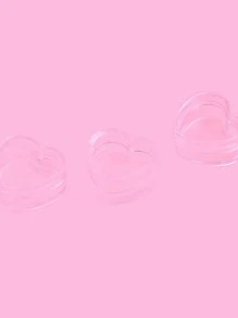 klimonla 6入組透明塑料空收納盒子心容器美甲水鑽釘珠寶石殼套 - 白色 - 查看 2