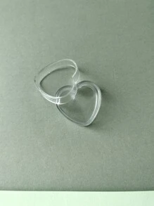 klimonla 6入組透明塑料空收納盒子心容器美甲水鑽釘珠寶石殼套 - 白色 - 查看 3