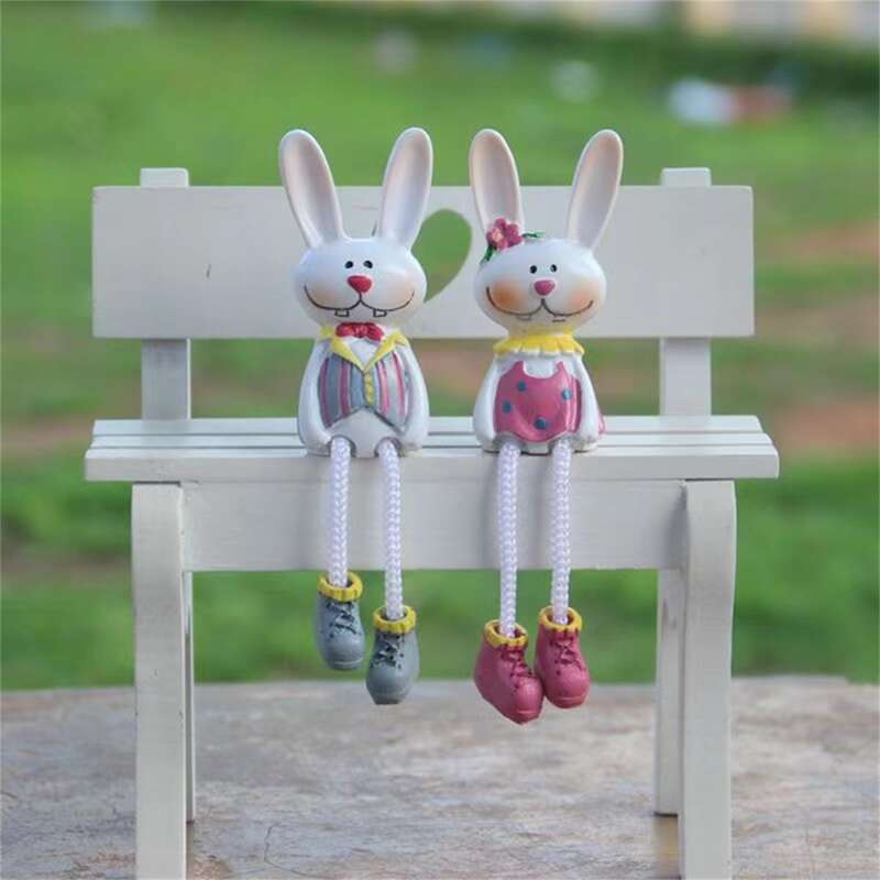 

2pcs Rabbit Shaped Random Art Decoration, Multicolor