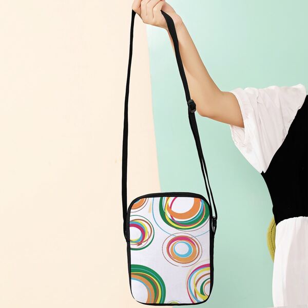 

Colorblock Graphic Square Bag, Multicolor