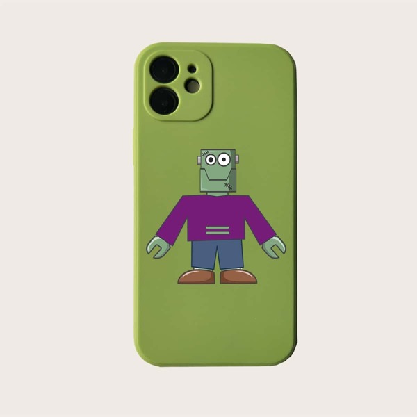 

Cartoon Graphic Phone Case, Green