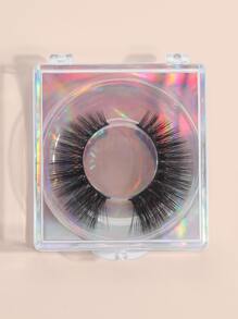 彩妝睫毛3D貂睫毛毛茸茸柔軟的纖細自然交叉睫毛可重複使用睫毛貂假睫毛 - 黑色 - 查看 1