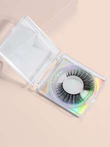 彩妝睫毛3D貂睫毛毛茸茸柔軟的纖細自然交叉睫毛可重複使用睫毛貂假睫毛 - 黑色 - 查看 3