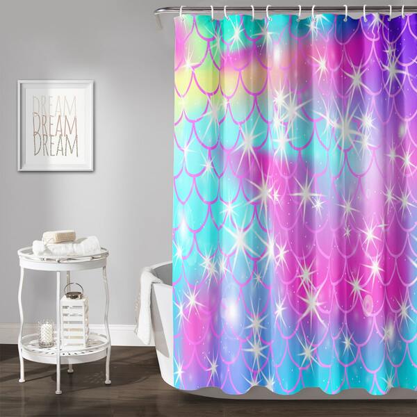 

Fish Scales Print Shower Curtain, Multicolor