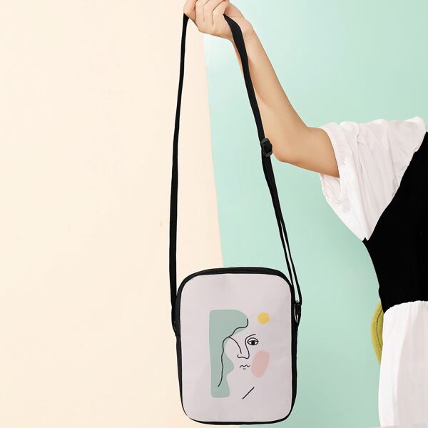 

Figure Graphic Zip Crossbody Bag, Multicolor