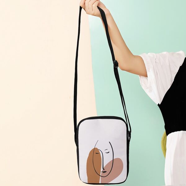 

Figure Graphic Zip Crossbody Bag, Multicolor