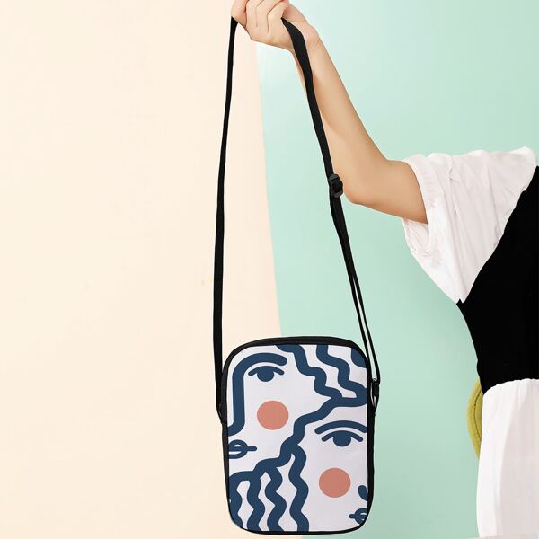 

Figure Graphic Zip Crossbody Bag, Multicolor