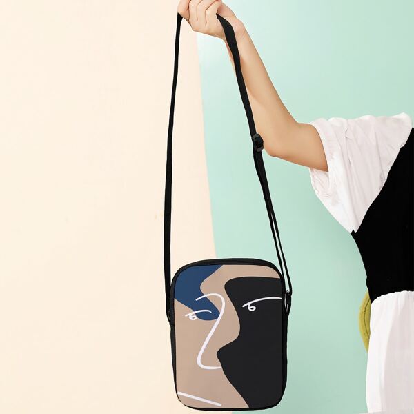 

Figure Graphic Crossbody Bag, Multicolor