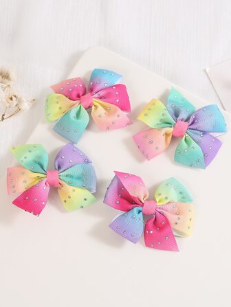 小女童4入組蝴蝶結裝飾髮夾