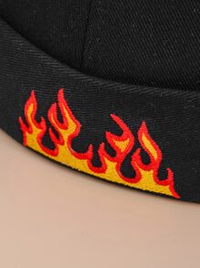 Mũ Docker thêu ngọn lửa cho nam - màu đen - Xem 3